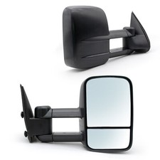 Manual Pair Towing Mirrors For 99-06 Chevy Silverado Sierra 1500 2500 3500 Black