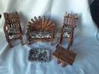 Clothespin Doll House Furniture Loveseat Rocker Chair Vintage Cottage Core OOAK  — photo 3