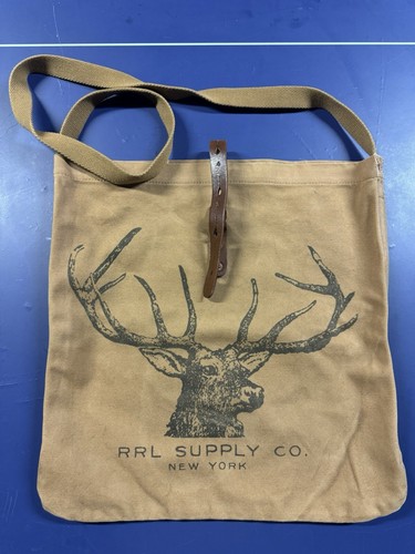 RRL & Co Polo Ralph Lauren Brown Canvas Market Tote Bag Rare