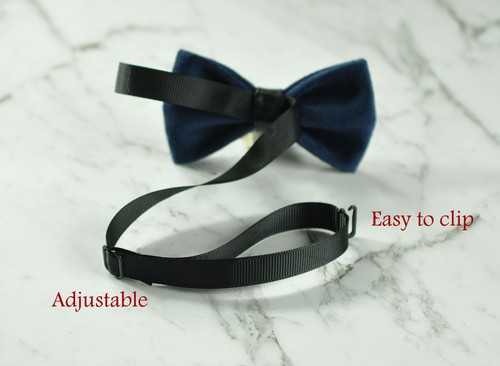 Father Son Match 100% Handmade Navy Blue Velvet Bow Tie Bowtie Wedding Party - Picture 8 of 18