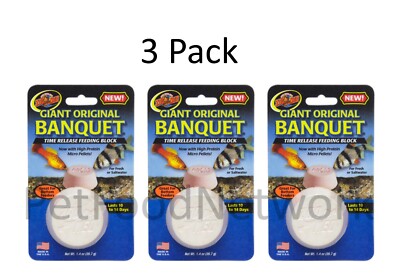 Zoo Med Giant Original Banquet Fish Feeding Block, 1.4 oz (3 Pack)