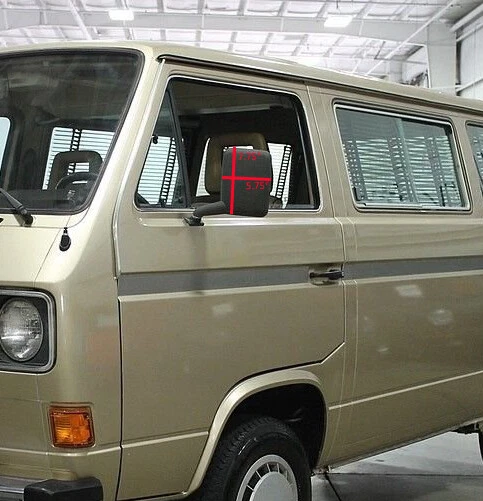 Espejo retrovisor lateral izquierdo para Volkswagen Vanagon 1980-1991 Foto 3 de 3