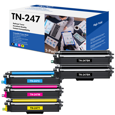 1-5XL TONER Compatible with Brother TN247 TN243CMYK MFC-L3750CDW DCP-L3550CDW