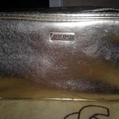 versace parfums gold makeup cosmetics bag with side handle