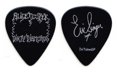 Alice Cooper Eric Singer Signatur Schwarz Gitarre Pick - 2005 Dirty Diamonds