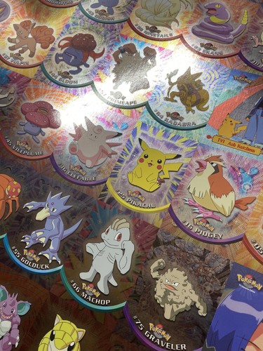 Authentic 1999 UNCUT SHEET Pokemon Topps Series 1 SILVER FOIL 90/90 Complete Set - Imagen 9 de 14