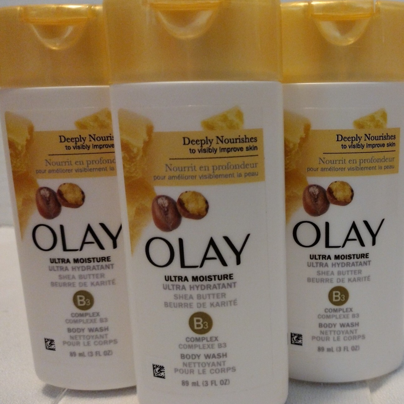 Olay Body Wash Travel Size 3 Pack Ultra Moisture Shea Butter B3 Vitamin 3 FL Oz