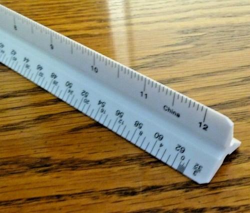 Triangular Ruler STAEDTLER-MARS 987 19-31 ARCHITECT Ruler Plastic Vintage - Picture 2 of 4