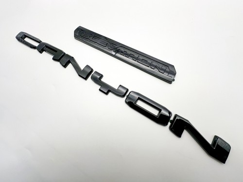 OVERLAY 6PCS Gloss Black Door Rear Elevation Canyon Emblem Fit 2023+ Canyon 4x4 - Picture 4 of 7
