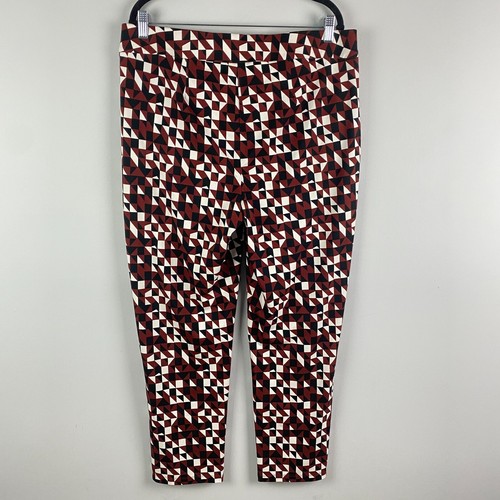 Chicos Travelers Collection Geo Crepe Knit Pull On Ankle Pants Size 2.5 US 14 - Picture 4 of 10