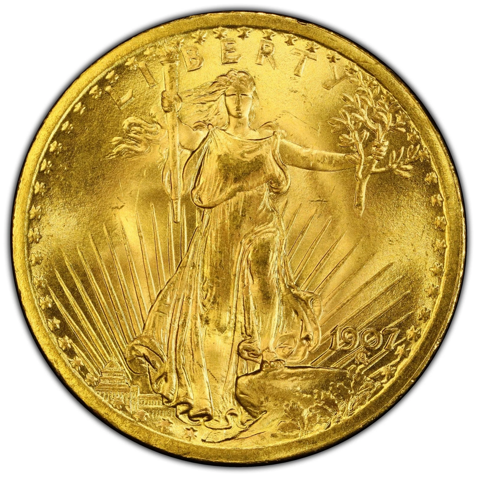 1907 $20 Saint Saint Gaudens PCGS MS66 CMQ
