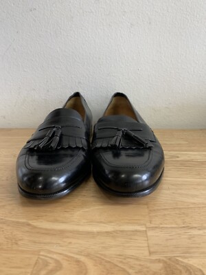Mezlan Santander Tassel Black Leather Loafers Men display picture 1