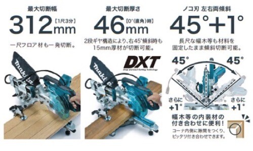 Makita LS0613FL AC100V Dual-Bevel Sliding Compound Miter Saw 165mm 