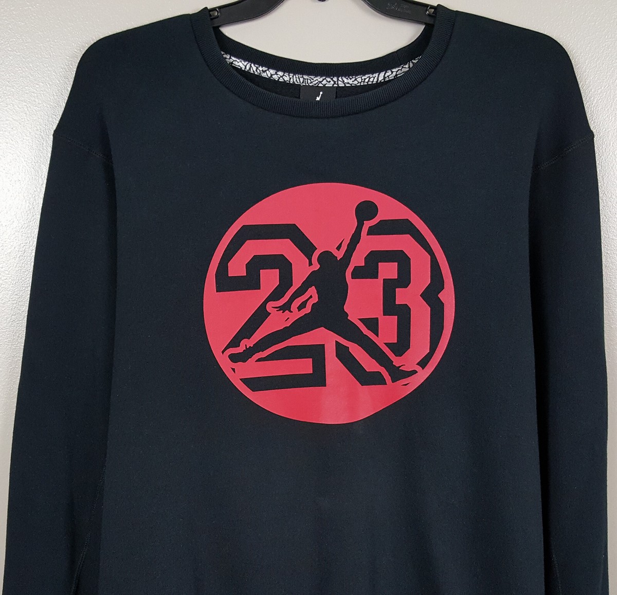 NIKE AIR JORDAN JUMPMAN 23 CREW SWEATSHIRT BLACK RED RARE 634491-010 (SIZE  3XL)