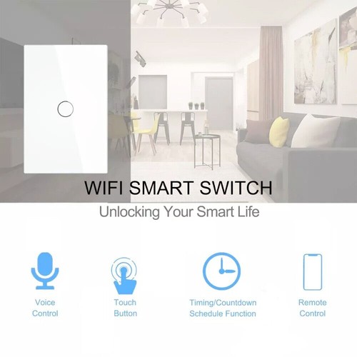 WiFi Switch Smart Home Touch RF Light Wall Panel For Alexa For Google 3/2/1 Gang - Picture 7 of 21