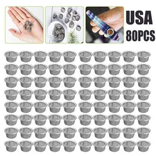 80* Crystal Tobacco Smoking Pipe Metal Filter Screen Steel Mesh Concave Bowl New