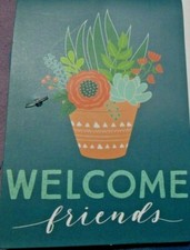 Welcome Friends Flag Flowers 12x18 Small Flower pot Spring Summer NEW