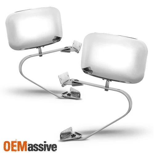 Fit  Ford Bronco F-Series Pcikup Truck Ranger Chrome Manual Side Mirrors L+R