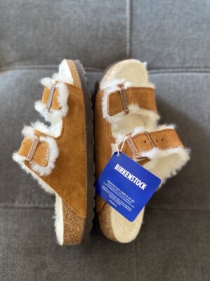 Birkenstock Arizona Shearling Sandals Mink Brown Suede EU 36  display picture 1