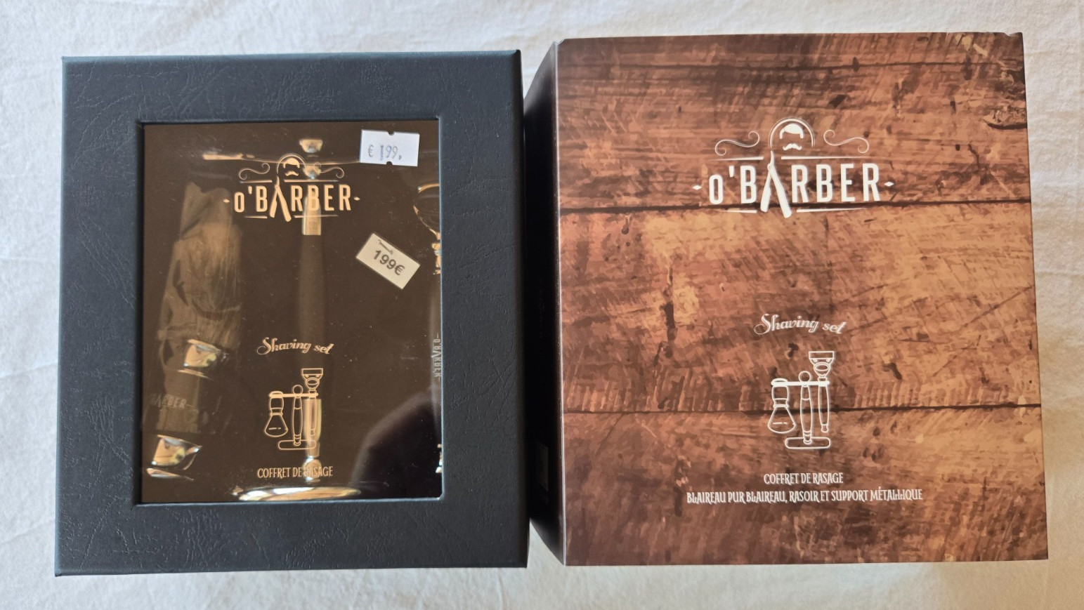 Coffret de rasage blaireau O'Barber contre le feu du rasoir et les irritations