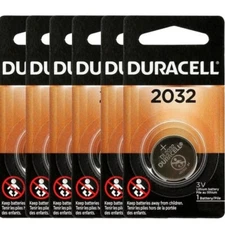 6 Pcs Duracell CR2032 3v Lithium Battery fits Remotes, Key Fobs, Air Tags