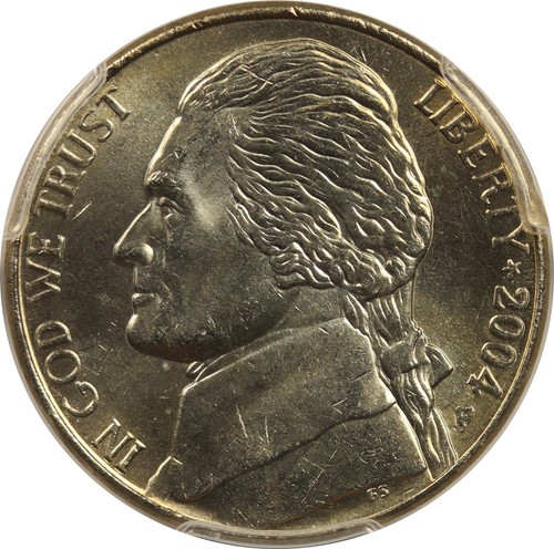 2004-P 5C PCGS Gold Shield MS 65 Jefferson Nickel DDO FS-101 Peace Medal - Picture 4 of 4