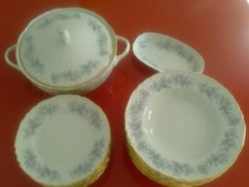 SERVIZIO PIATTI RICHARD GINORI ANNI 30 - PORCELLANA PREGIATA DECORATA - 25 PEZZI