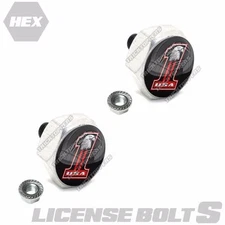 2 Polished Hex Billet License Plate Frame Fastener Tag Bolts - USA NO 1 EAGLE
