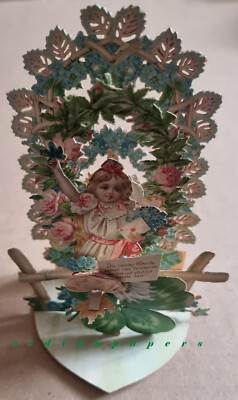 Glückwunsch-Klappkarte Aufstell-Kulissenkarte Blumenkind Kleeblatt Luxuspapier