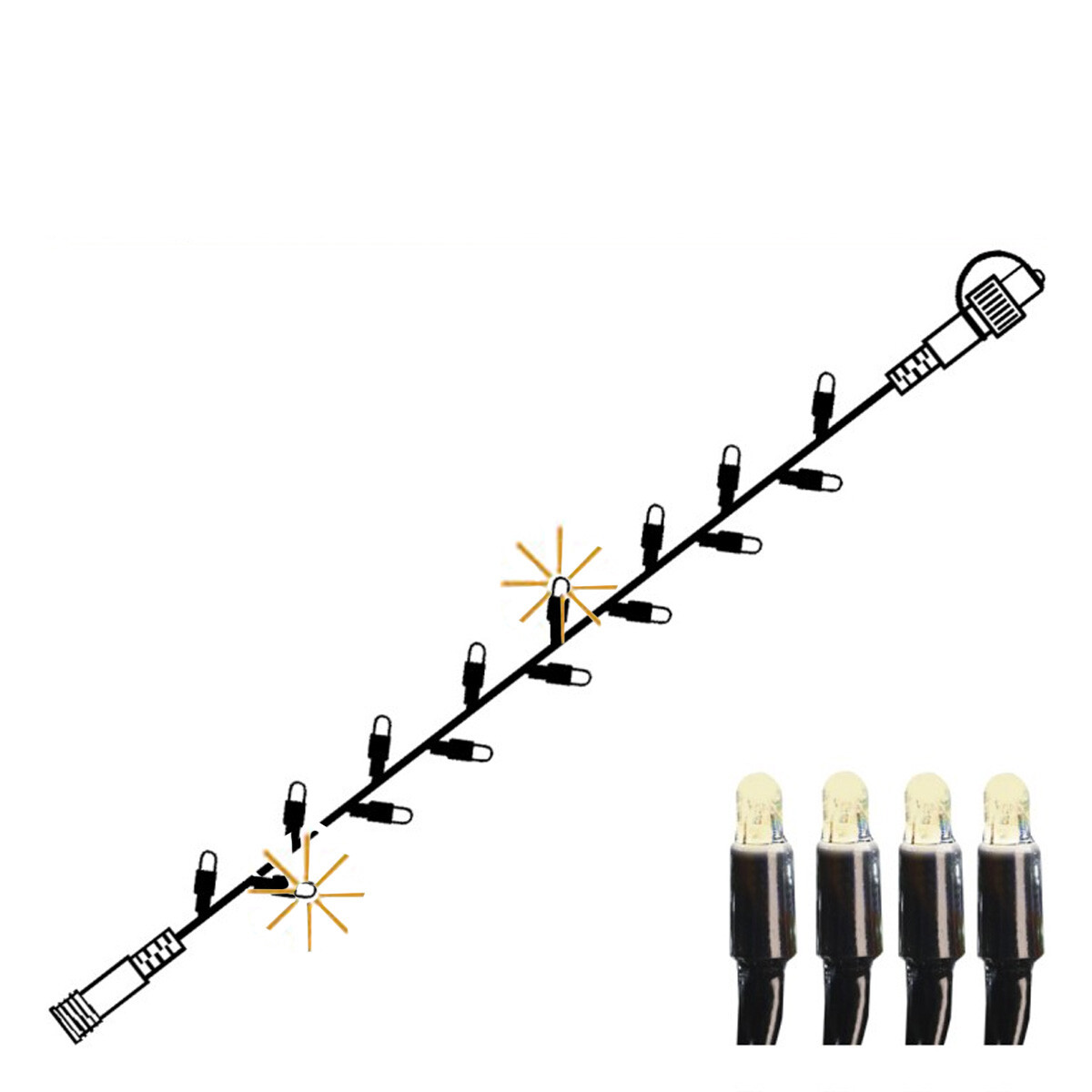 Weiß Lichterkette Extra System 24, Outdoor, Led, Blinkend, Zubehör, 1W, 65Lm, Warm, 5 Meter - Star Trading - Bild 2