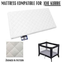 Joie Kubbie Travel Cot Mattress 92 x 54cm Fully  Breathable Quilted Zipped Cover