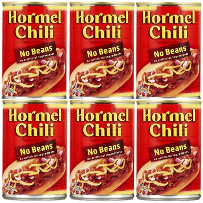 Hormel Chili NO Beans 15 oz, Easy Open (6 Cans) LIMITED | eBay