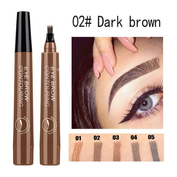 Microblading Tattoo Eyebrow Ink Pen Long Lasting Eye Brow Pencil 3D Fork Makeup - Image 2 of 4