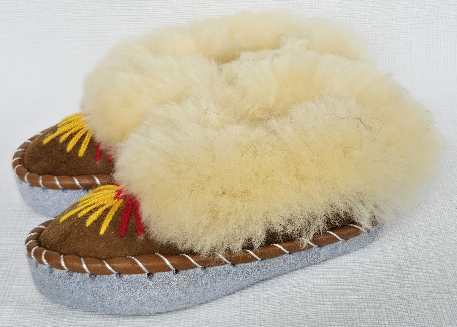 APL PELLICCIA DI AGNELLO PANTOFOLE calde taglia 29 NUOVE pelliccia di agnello pelle fatte a mano