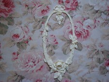 Lg Oval Climbing Rose & Leaf Center Architectural Furniture Applique Pediment 