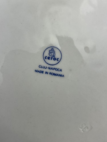Cuenco reticulado floral y dorado vintage Cemarom Cluj-Napoca Rumania pintado a mano - Imagen 5 de 10