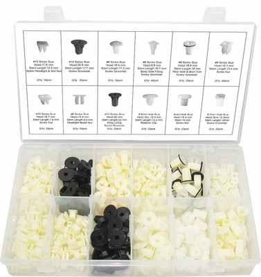 Swordfish 60530-350pc Grille & Headlamp Screw Grommet Assortment