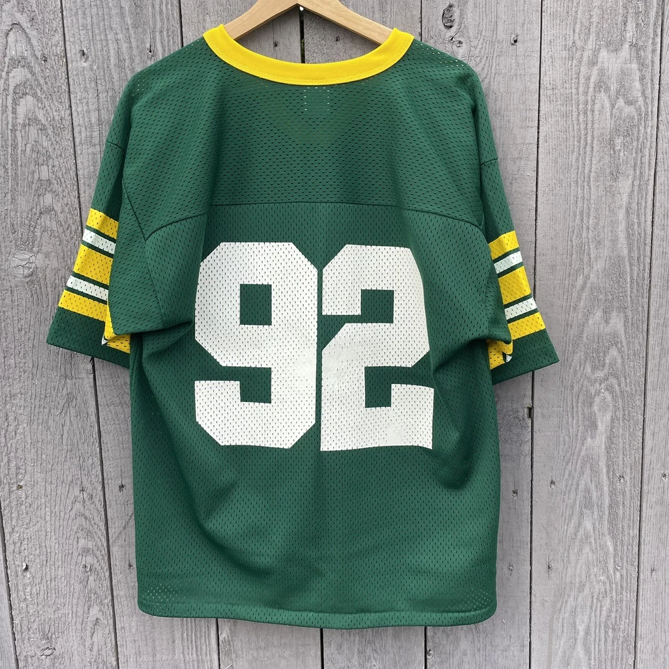 Camiseta deportiva vintage de los Green Bay Packers Reggie blanca # 92 logotipo 7 adulto M Foto 4 de 4