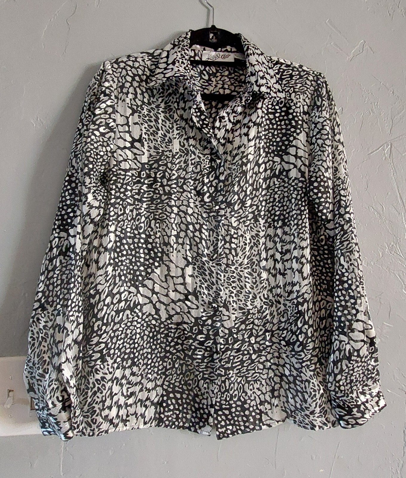 SAINT LAURENT blusa vintage yves st clair top manica lunga donna 8 poliestere 17 5 pollici di A