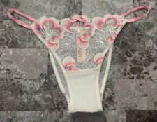 NWT VICTORIA'S SECRET LARGE PINK FLORAL MESH BOW BRAZILIAN CHEEKY PANTIES