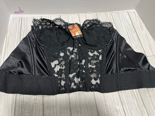 Vintage Victoria’s Secret Miracle Bra Corset 34B Black Lace Lingerie NEW