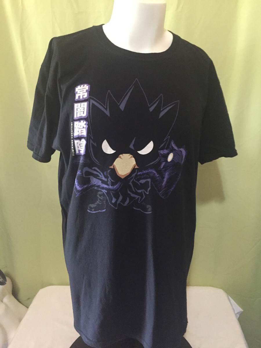 My Hero Academia Pop Tees Fumikage Tokoyami Men’s Black T Shirt XL