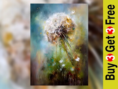 Löwenzahn Samen Drift 5''x7'' Druck auf mattem Papier | Traumhaftes Aquarell Botanik