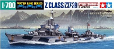 Tamiya 31908 German Destroyer Z Class Set of Two 1/700 Scale Plastic Model Kits