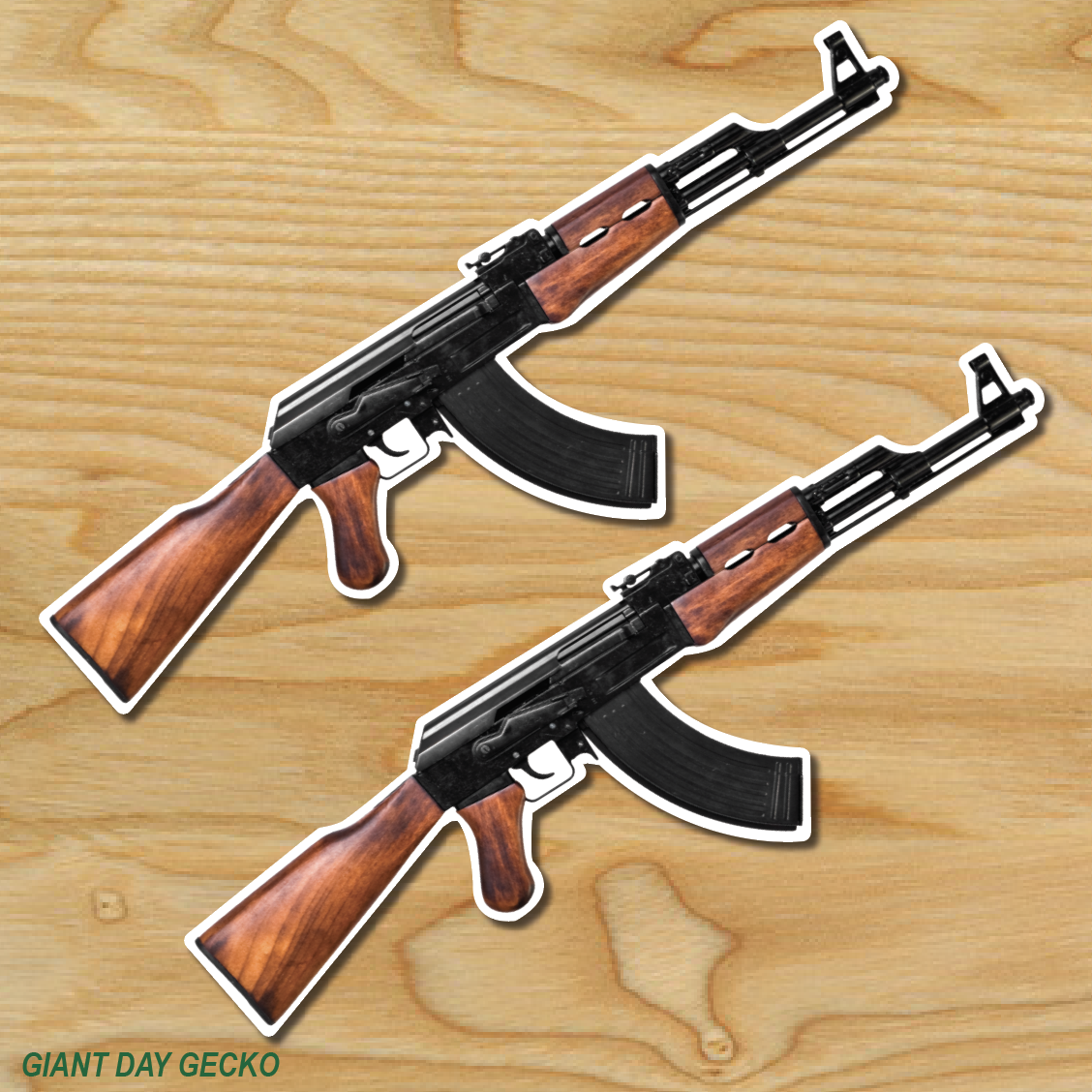 2) TWO AK47 AK-47 Vinyl Decal Sticker For Car Laptop Skateboard