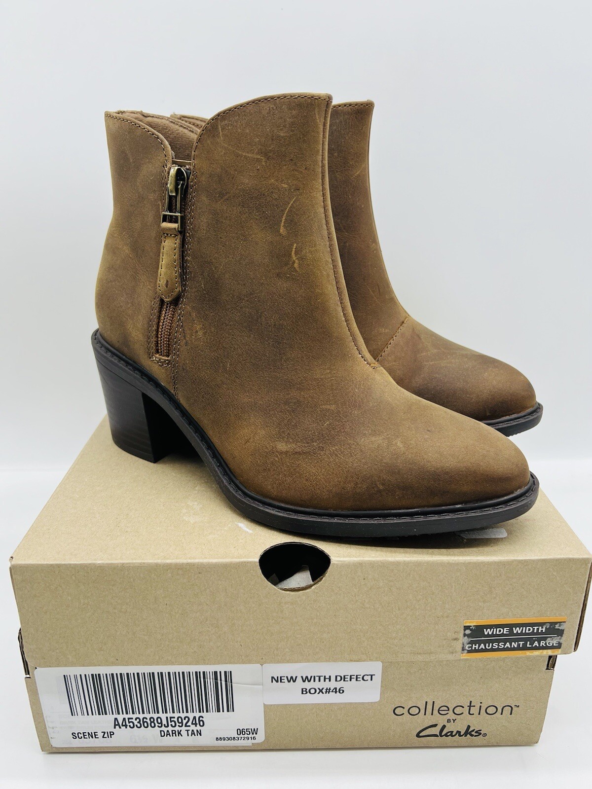 Zip Leather Healed Ankle Boots 