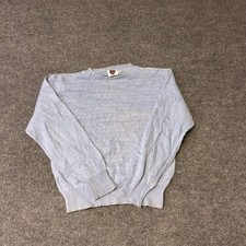 I'm a Plum Sweater Womens Size L Blue Knit Crewneck Pullover Made in USA Vintage