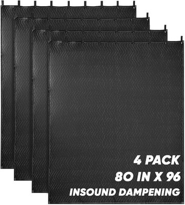 4 Pack Extra Large Sound Absorbing Blanket, 96 x 80 Inches Studio Acoustic