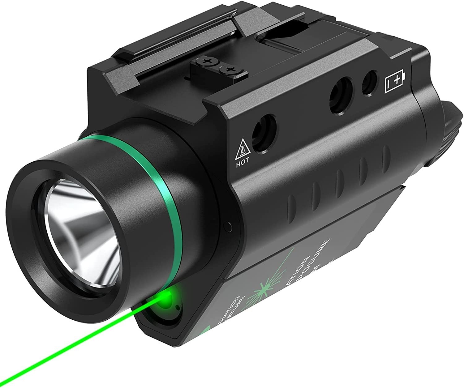 Lampe laser vert 1500 lumens en alliage d'aluminium anodisé