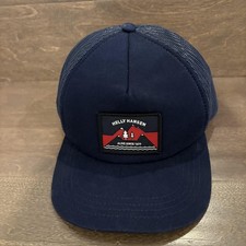 Helly Hansen Hat Cap Snap Back Navy Blue Mesh...